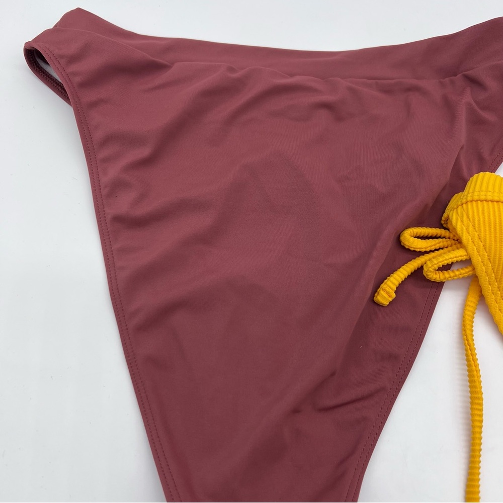 Lot of 2 NWT Urban Outfitters Bikini Bottoms in Brown and Ribbed Yellow-Size L - Picture 4 of 8